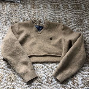 cropped polo sweater